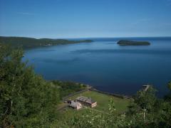 An aerial overview of Grand Portage National Monument