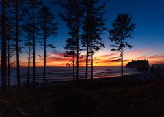 An explosion of post-sunset afterglow at Ruby Beach in Olympic National Park in Washington state.