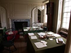An interior view of the Aides-de-Camp Room at Valley Forge National Historical Park